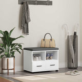 Vidaxl halbank wit 60 x 38 x 46 cm geïndustrialiseerd hout en stof
