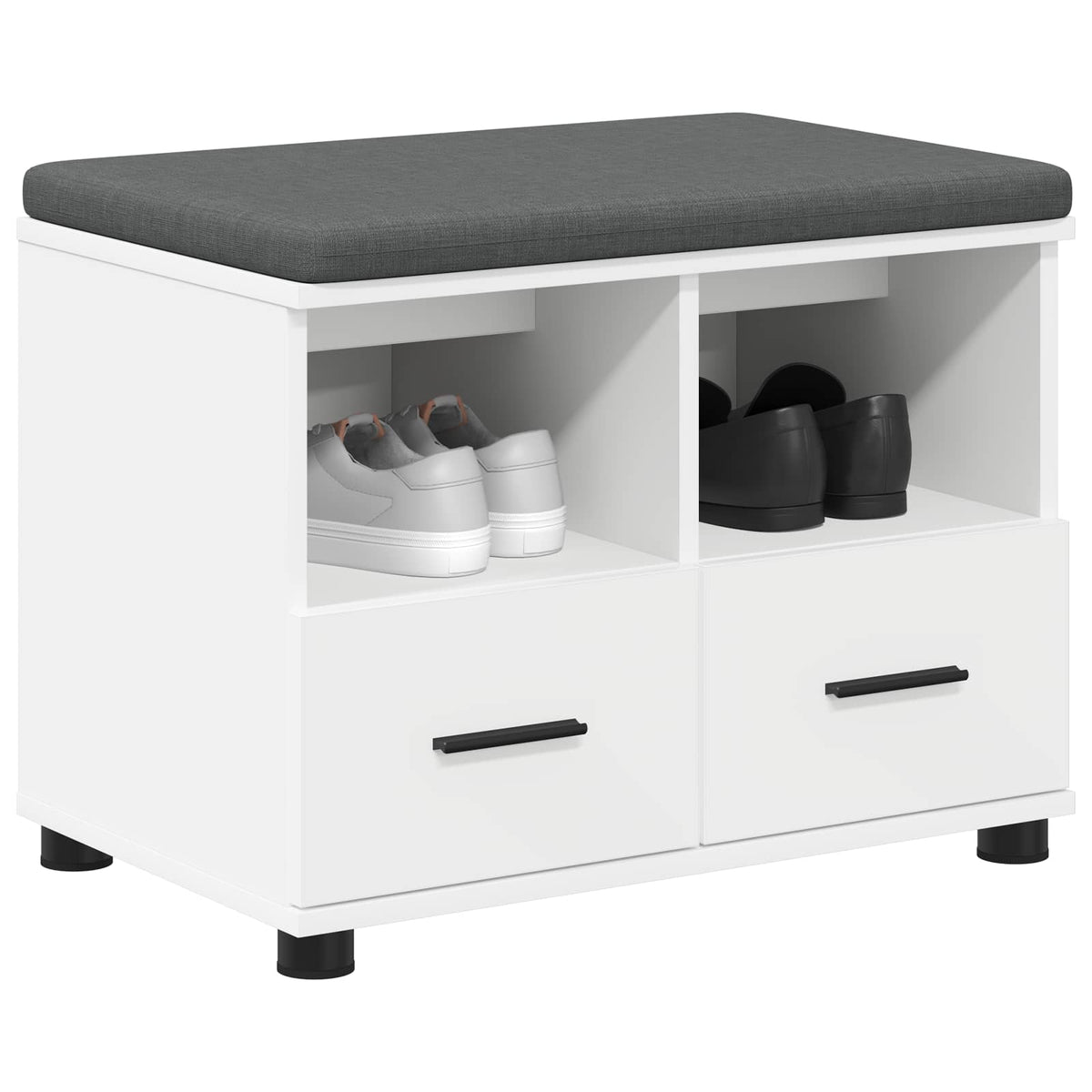Vidaxl halbank wit 60 x 38 x 46 cm geïndustrialiseerd hout en stof