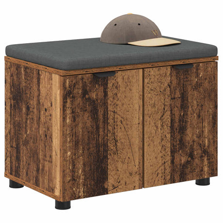 Vidaxl halbank oudhout 60 x 38 x 46 cm geïndustrialiseerd hout en stof