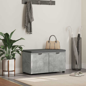 Vidaxl halbank met kussen met plank beton grijs 80 x 38 x 46 cm