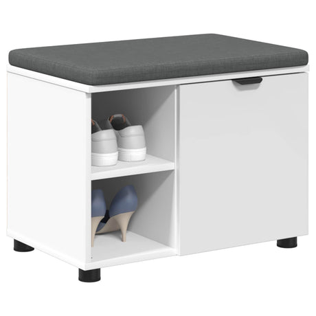 Vidaxl halbank wit 60 x 38 x 46 cm geïndustrialiseerd hout en stof