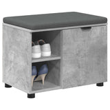 Vidaxl halbank met kussen met plank beton grijs 60 x 38 x 46 cm