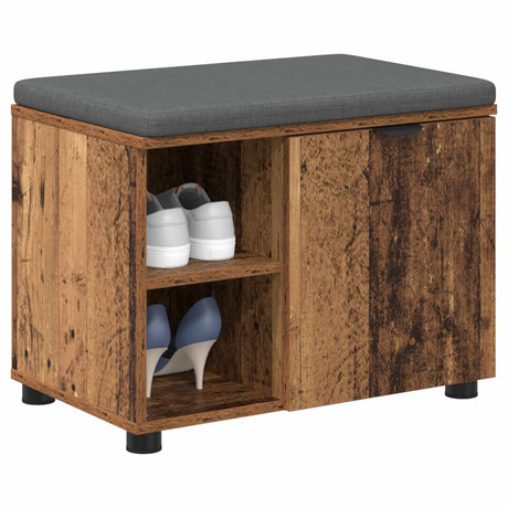 Vidaxl halbank oudhout 60 x 38 x 46 cm geïndustrialiseerd hout en stof