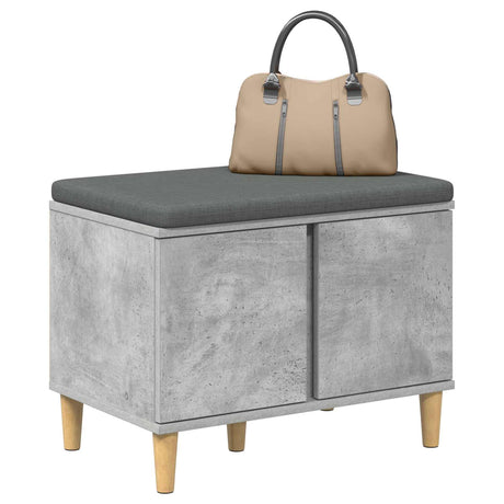 Vidaxl halbank met kussen met opslag beton grijs 60 x 38 x 46 cm