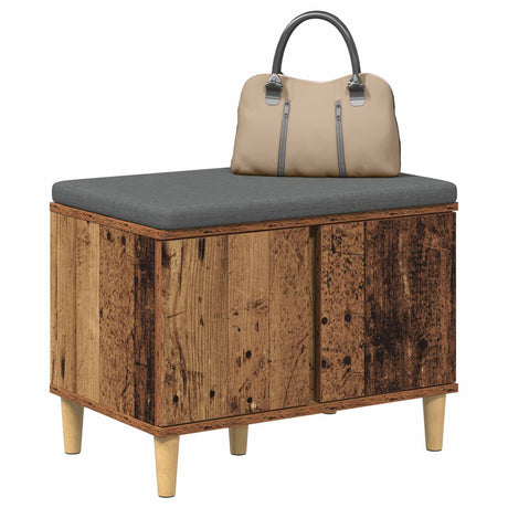 Vidaxl halbank oudhout 60 x 38 x 46 cm geïndustrialiseerd hout en stof