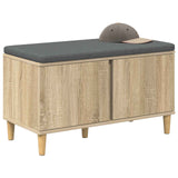 Vidaxl halbank met kussen met opslag sonoma eiken 80 x 38 x 46 cm