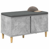 Vidaxl halbank met kussen met opslag beton grijs 80 x 38 x 46 cm