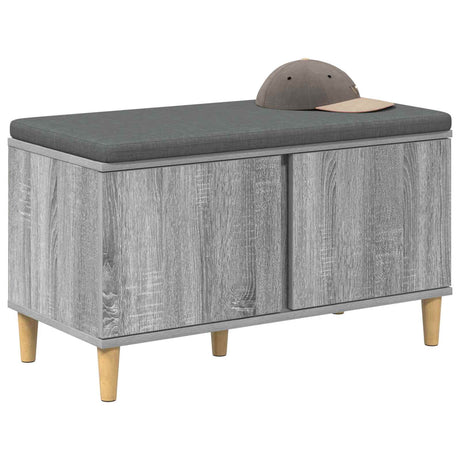 Vidaxl halbank met kussen met opslag grijze sonoma 80 x 38 x 46 cm