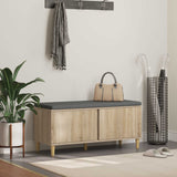 Vidaxl halbank met kussen met opslag sonoma eiken 100 x 38 x 46 cm