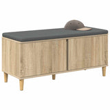 Vidaxl halbank met kussen met opslag sonoma eiken 100 x 38 x 46 cm