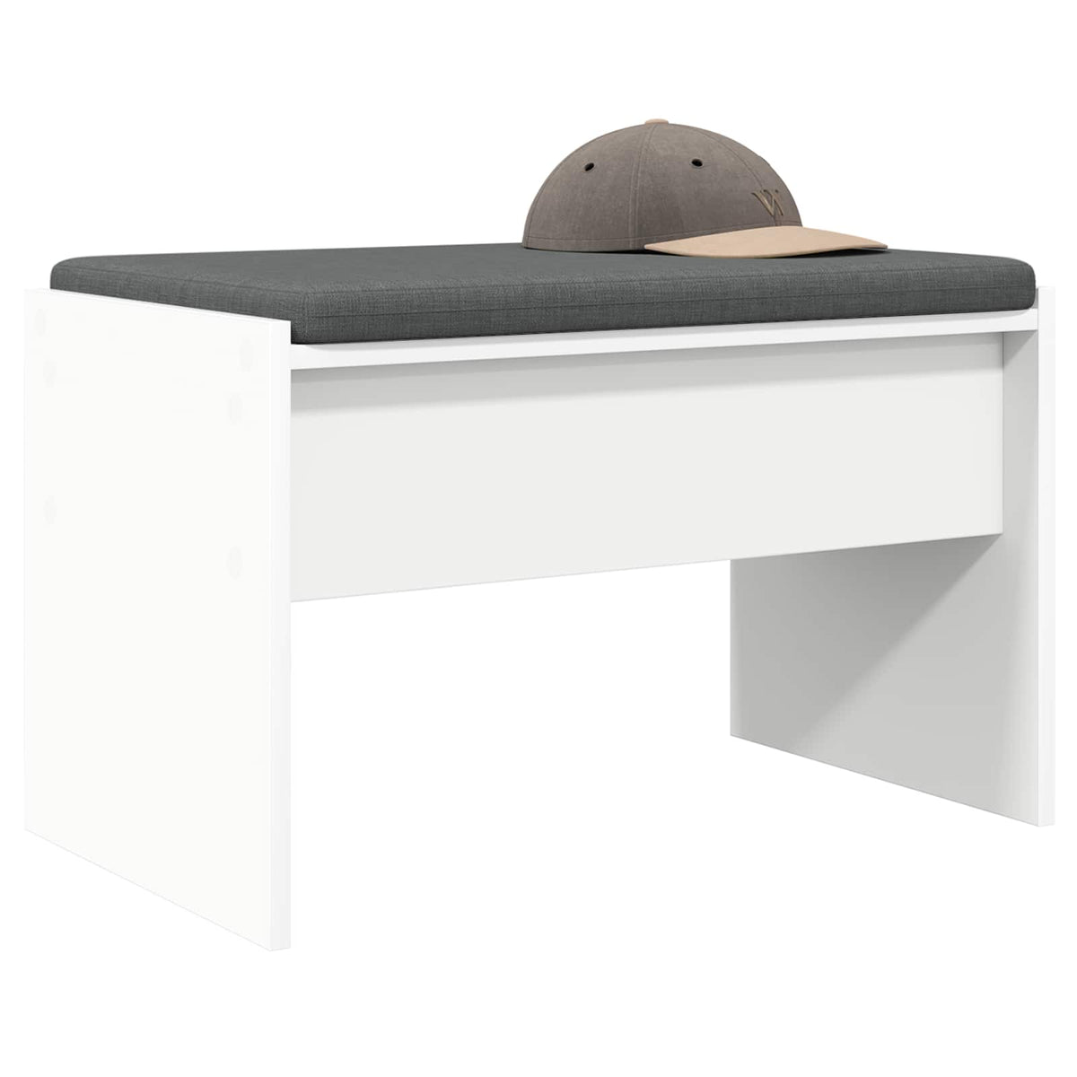 Vidaxl halbank met kussen wit 63 x 38 x 40 cm