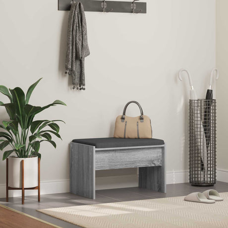 Vidaxl halbank met kussen grijs sonoma 63 x 38 x 40 cm