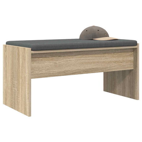 Vidaxl halbank met kussen sonoma eiken 83 x 38 x 40 cm