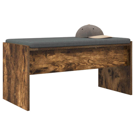 Vidaxl halbank met kussen gerookt eiken 83 x 38 x 40 cm