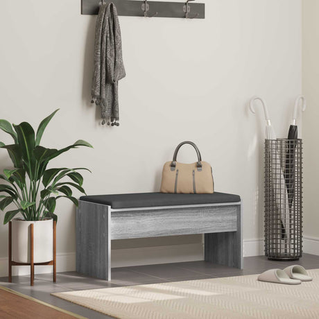 Vidaxl halbank met kussen grijs sonoma 83 x 38 x 40 cm
