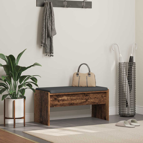Vidaxl halbank met kussen oudhout 83 x 38 x 40 cm