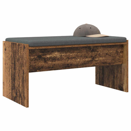 Vidaxl halbank met kussen oudhout 83 x 38 x 40 cm