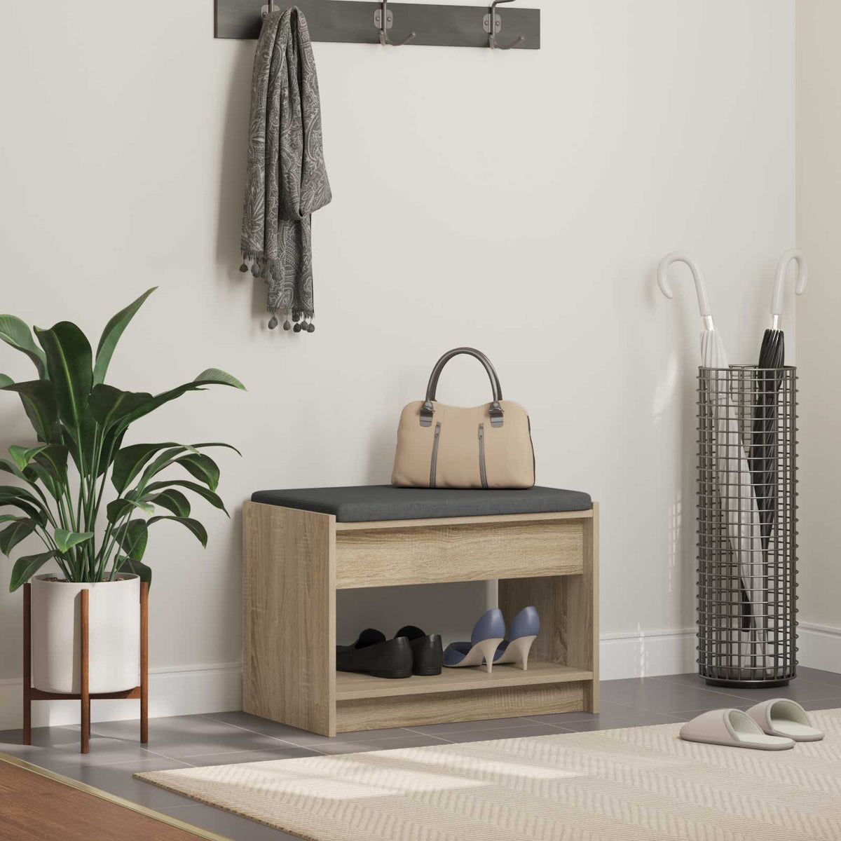Vidaxl halbank sonoma eiken 63 x 38 x 45 cm