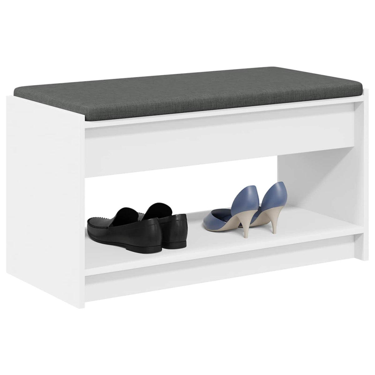 Vidaxl halbank wit 83 x 38 x 45 cm geïndustrialiseerd hout en stof