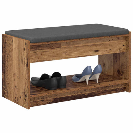 Vidaxl halbank oudhout 83 x 38 x 45 cm geïndustrialiseerd hout en stof