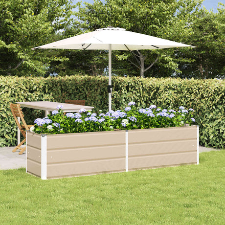 Vidaxl plantenbak ivoor 195 x 50 x 45 cm gegalvaniseerd staal