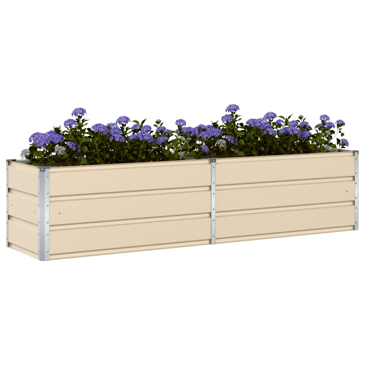 Vidaxl plantenbak ivoor 195 x 50 x 45 cm gegalvaniseerd staal