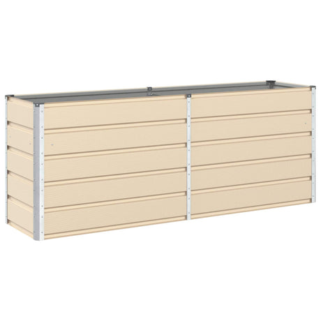 Vidaxl plantenbak ivoor 195 x 50 x 75 cm gegalvaniseerd staal