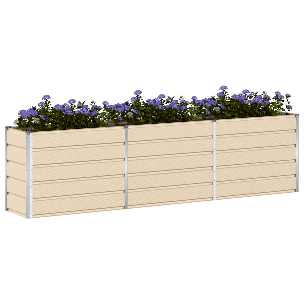 Vidaxl plantenbak ivoor 290 x 50 x 75 cm gegalvaniseerd staal