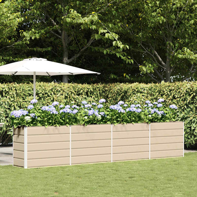 Vidaxl plantenbak ivoor 385 x 50 x 75 cm gegalvaniseerd staal