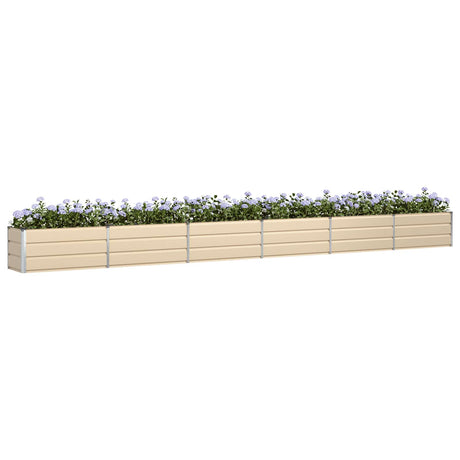 Vidaxl plantenbak ivoor 580 x 50 x 45 cm gegalvaniseerd staal
