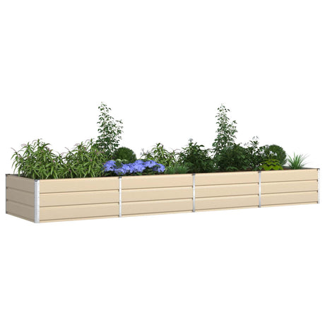 Vidaxl plantenbak ivoor 385 x 100 x 45 cm gegalvaniseerd staal