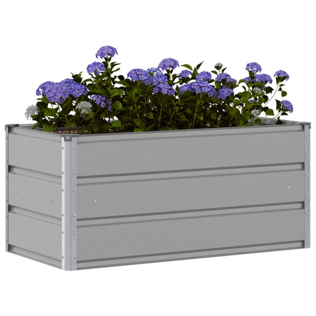 Vidaxl plantenbak lichtgrijs 100 x 50 x 45 cm gegalvaniseerd staal