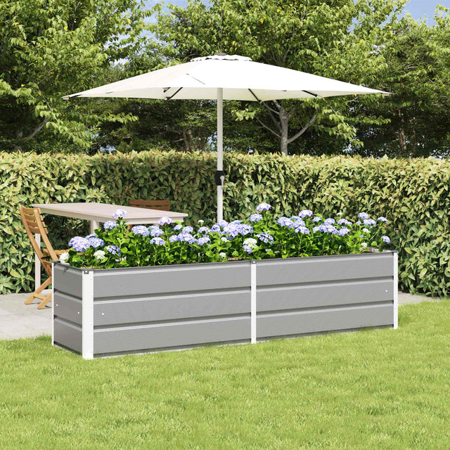 Vidaxl plantenbak lichtgrijs 195 x 50 x 45 cm gegalvaniseerd staal