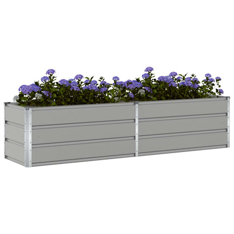 Vidaxl plantenbak lichtgrijs 195 x 50 x 45 cm gegalvaniseerd staal