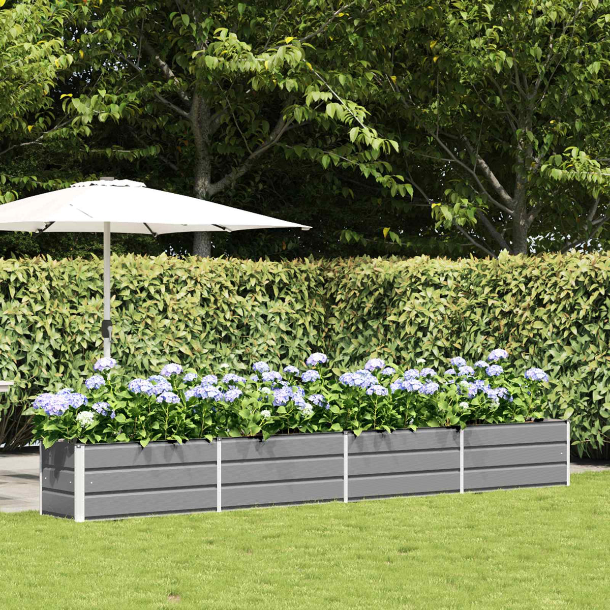 Vidaxl plantenbak lichtgrijs 385 x 50 x 45 cm gegalvaniseerd staal