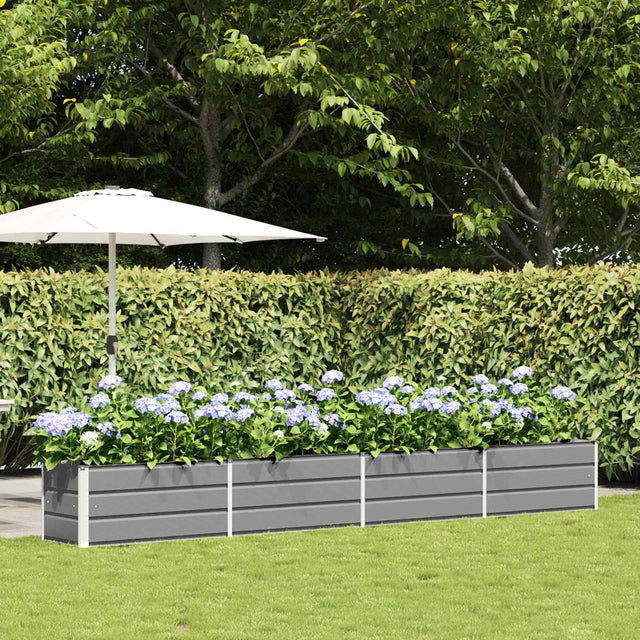 Vidaxl plantenbak lichtgrijs 385 x 50 x 45 cm gegalvaniseerd staal