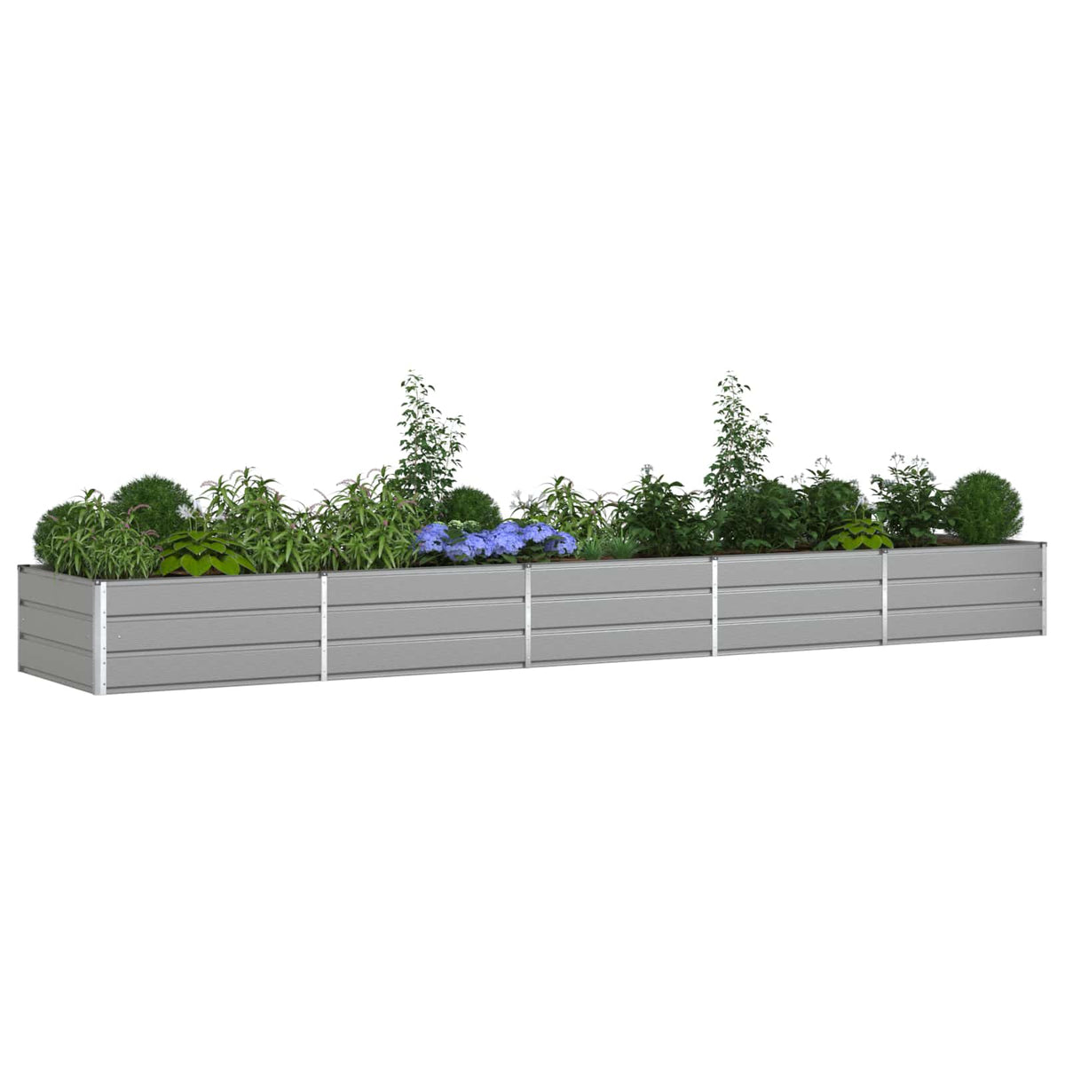 Vidaxl plantenbak lichtgrijs 480 x 100 x 45 cm gegalvaniseerd staal