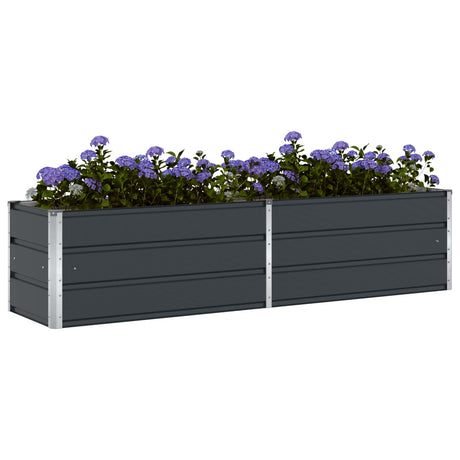 Vidaxl plantenbak antraciet 195 x 50 x 45 cm gegalvaniseerd staal