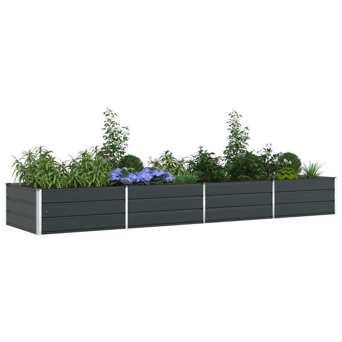 Vidaxl plantenbak antraciet 385 x 100 x 45 cm gegalvaniseerd staal