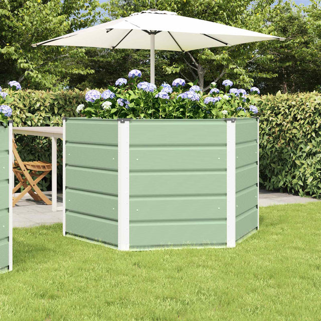 Vidaxl plantenbak pastel groen 129 x 129 x 75 cm staal