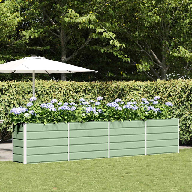 Vidaxl plantenbak pastelgroen 385 x 50 x 77 cm gegalvaniseerd staal
