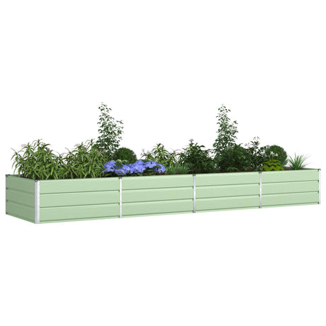 Vidaxl plantenbak pastelgroen 385 x 100 x 45 cm gegalvaniseerd staal