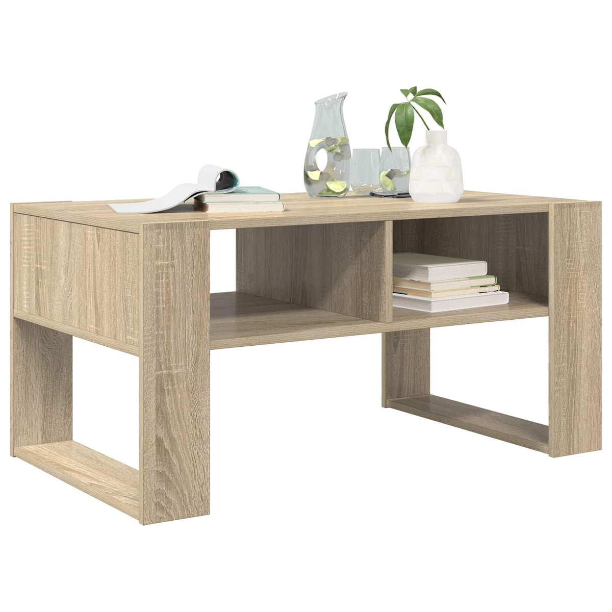Vidaxl salontafel sonoma eiken 92 x 53 x 45 cm bewerkt hout