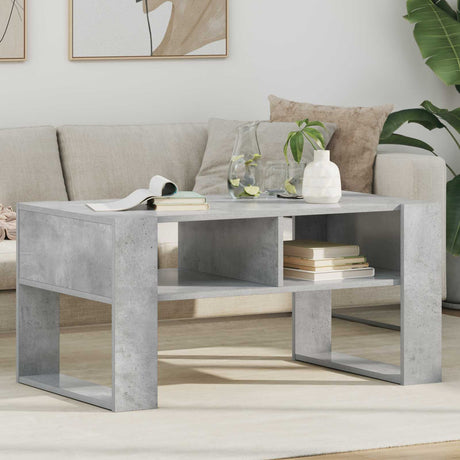 Vidaxl salontafel beton grijs 92 x 53 x 45 cm bewerkt hout