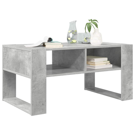 Vidaxl salontafel beton grijs 92 x 53 x 45 cm bewerkt hout