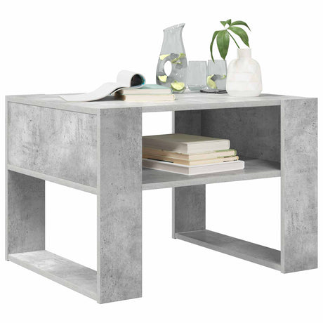 Vidaxl salontafel beton grijs 66 x 53 x 45 cm bewerkt hout