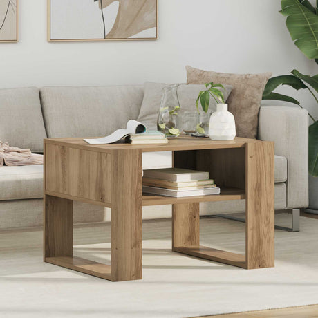 Vidaxl salontafel artisan eiken 66 x 53 x 45 cm bewerkt hout
