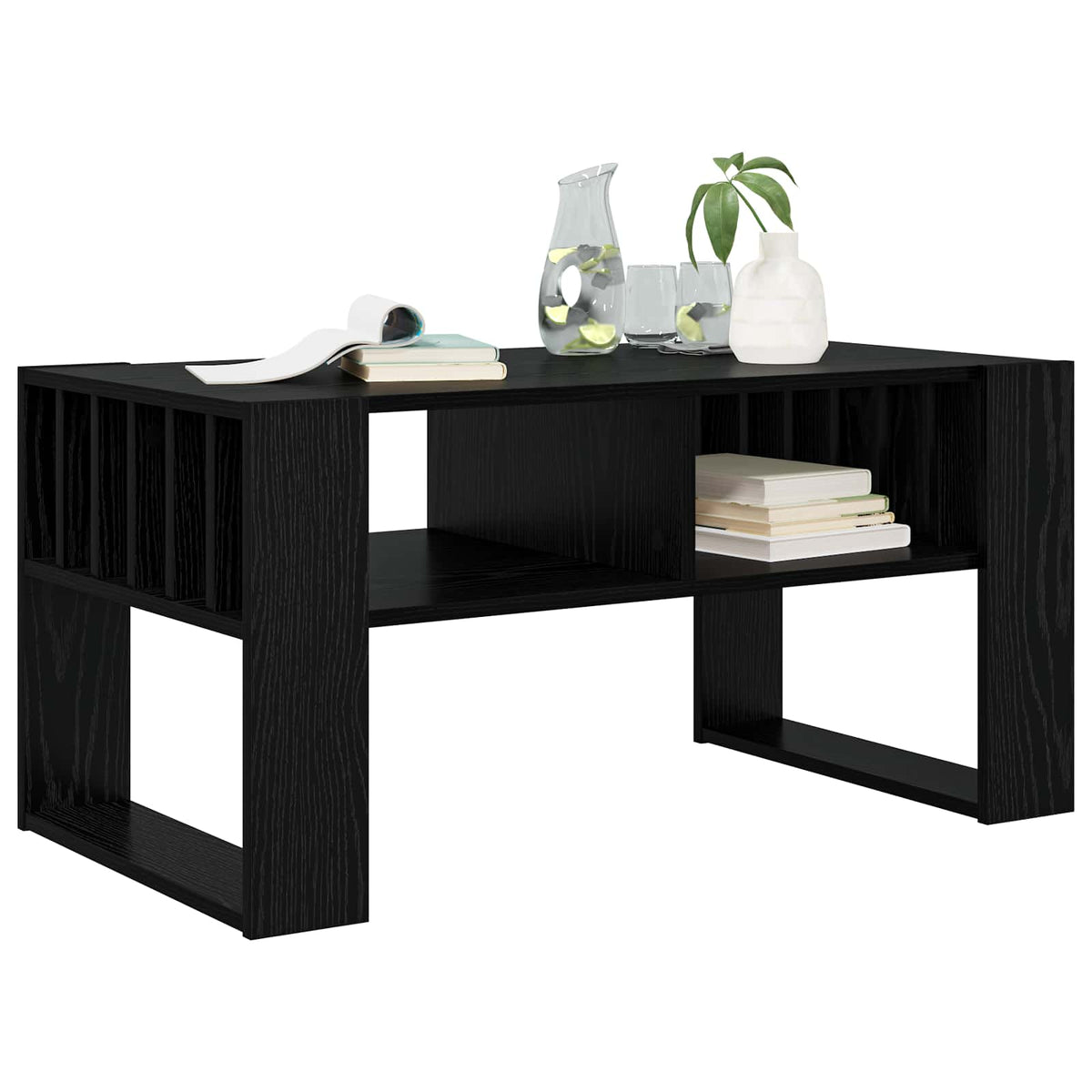 Vidaxl salontafel zwart eiken 92 x 49,5 x 45 cm bewerkt hout