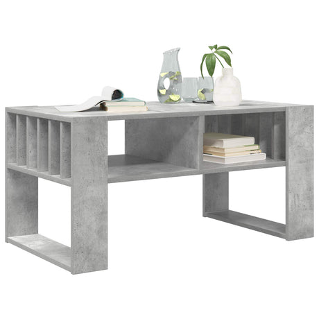 Vidaxl salontafel beton grijs 92 x 49,5 x 45 cm bewerkt hout