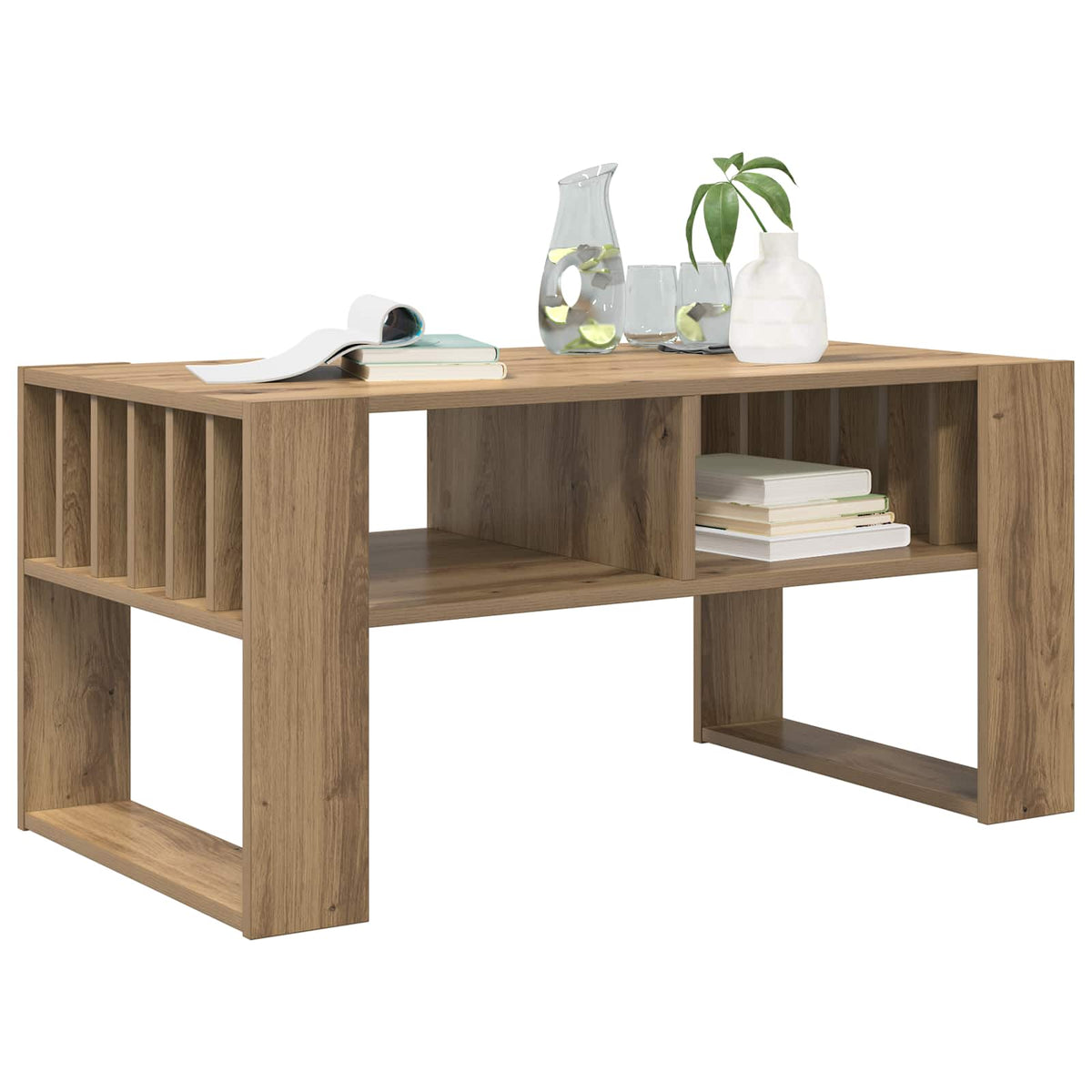 Vidaxl salontafel artisan eiken 92 x 49,5 x 45 cm bewerkt hout